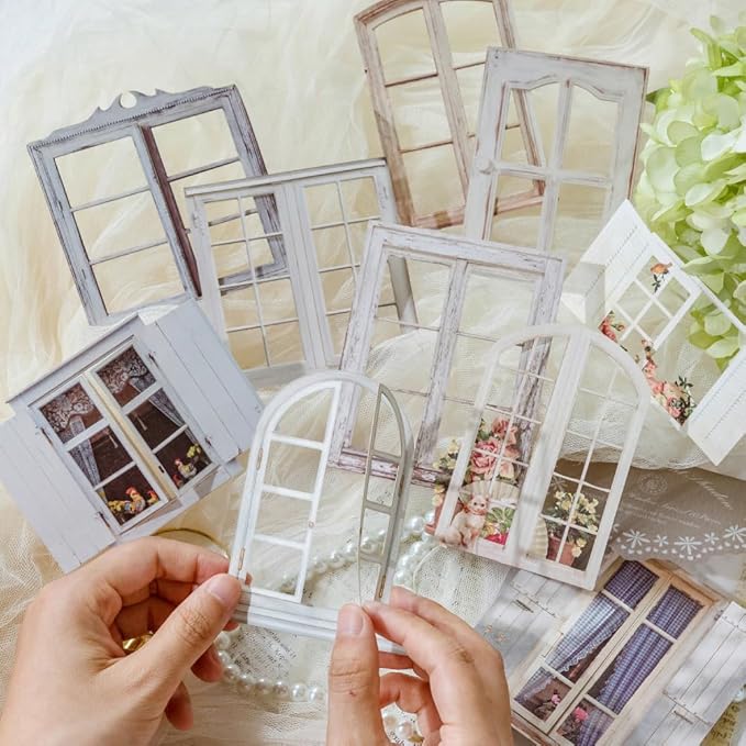 Vintage Scrapbook Paper Window Cutout Stickers - Image 2
