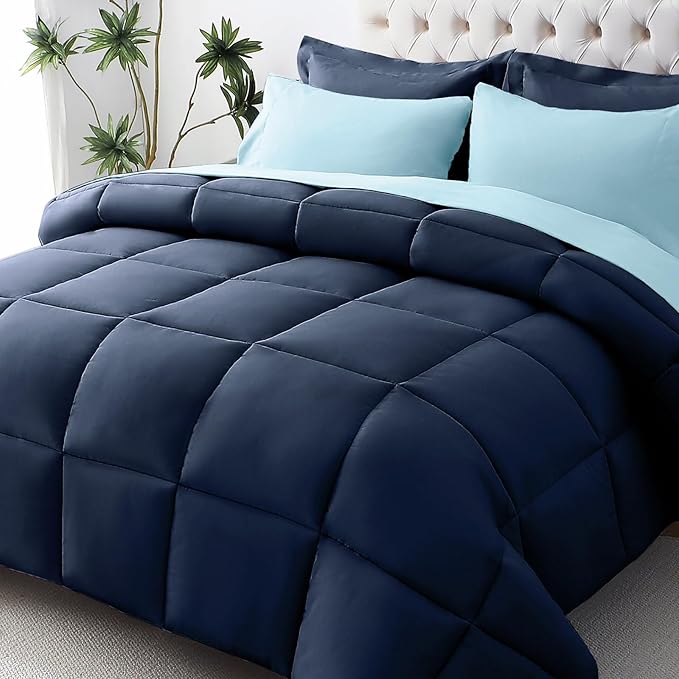 JOLLYVOGUE King Comforter Set, Ultra-Soft Bed in a Bag King Size 7 Pieces by JOLLYVOGUE