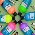 Mont Marte Signature Fluoro Green Acrylic Paint, Semi-Matte Finish, 12 Colors - Image 3