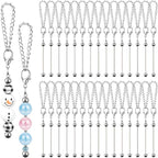 30 PCS Beadable Keychain Bars Bulk, Metal Blank Keychain Bars by FDKYOEK