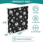 Football Black Round Ring Binders 1.5 Inch Soccer Sports Balls 3 Ring Clipboard - Image 4