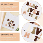 Tintnut Ivory Color Puff Heat Transfer Vinyl Roll, easy cut & weed, stretch - Image 5