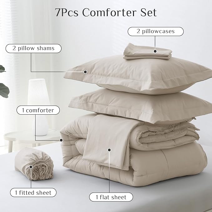 JOLLYVOGUE California King Comforter Set, Ultra-Soft Bed in a Bag Cal King Size - Image 5