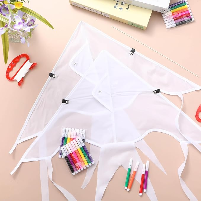 Syhood 60 Pcs DIY Kite Bulk Blank Kite Making Kit - Image 7