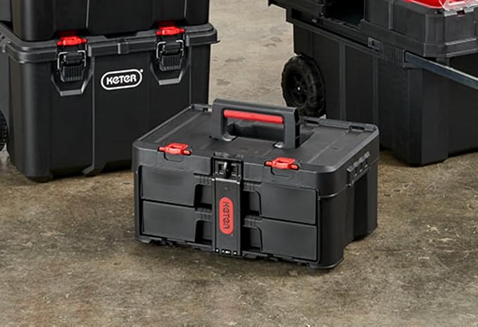 Keter Stack-n-Roll Two Drawer Tool Box - Image 8