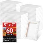 ESRICH Stretched Canvas for Painting 5x7, 60 Pack Small Canvases for Painting by ESRICH