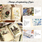 160Pcs Vintage Scrapbook Supplies Set, 4 Styles of Scrapbook Paper - Image 6
