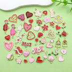 Valentine's Day Heart Charms Set, Decorative Rose and Flower Designs - Image 3
