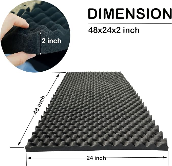 2 PCS Acoustic Panels, High Density Fireproof Noise Cancelling Foam Studio Foam - Image 4
