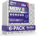 BNX TruFilter 18x18x1 Air Filter MERV 8 (6-Pack) - MADE IN USA – Dust & Pet Defense Air Conditioner HVAC AC Furnace Filters for Dust, Pet, Mold, Pollen MPR 600 – 700 & FPR 5