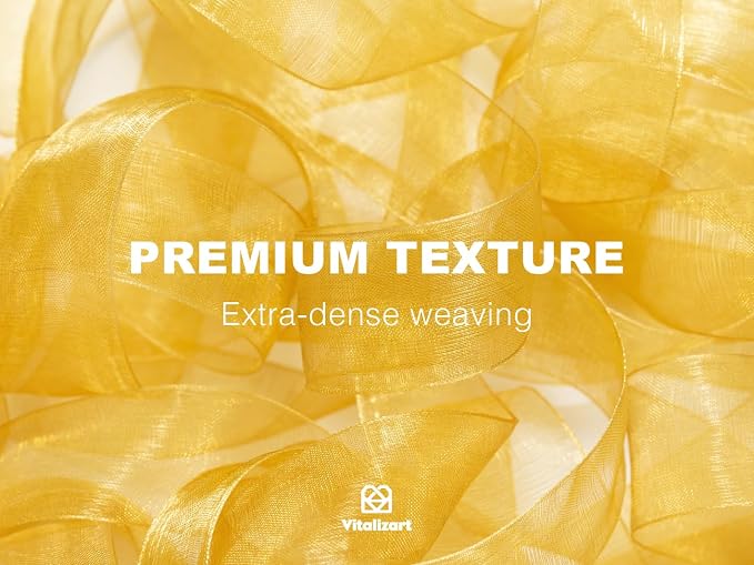 Vitalizart Gold Organza Ribbon for Gift Wrapping 1 inch x 30 Yd 3 Rolls *10Yd - Image 4