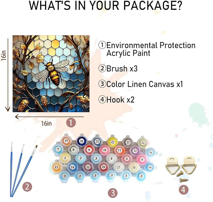 xackcme Bee Paint by Numbers for Adults - Image 2