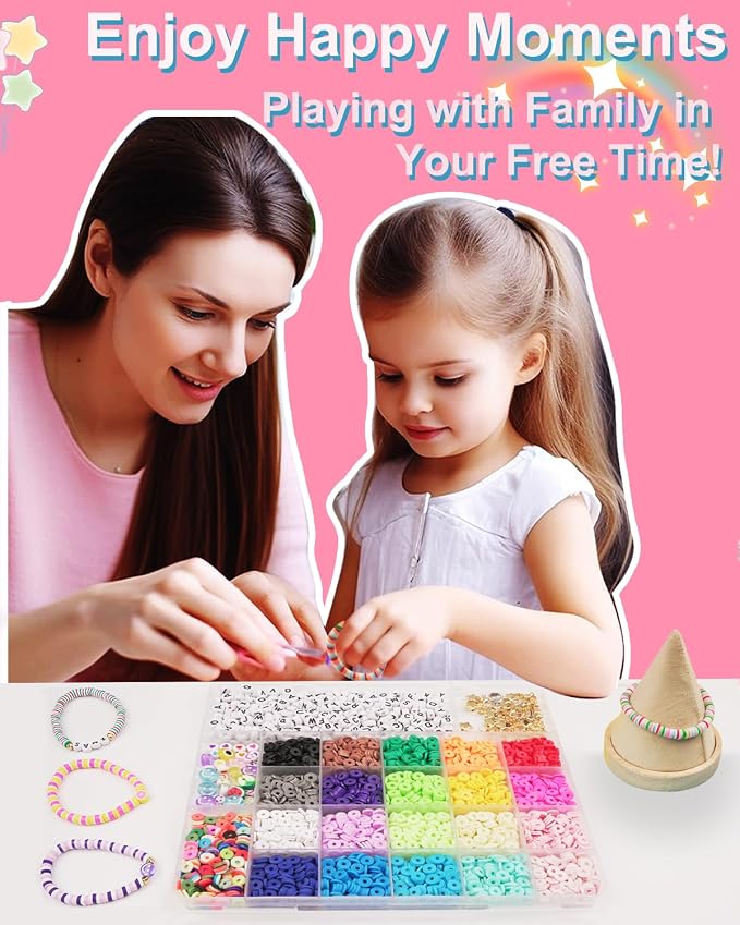 Mio Angle Bracelet Making Kit for Beginner 5000Pcs Preppy Polymer Friendship - Image 6