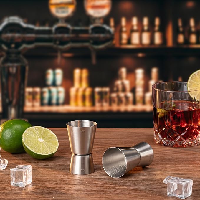 Briout Jigger for Bartending, Flat Edge Silver - Image 7