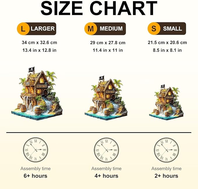 Wooden Puzzles for Adults Pirate Cabin Puzzles 150 Pieces Wood Puzzles Adults - Image 2