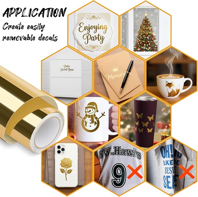 Gold Permanent Adhesive Vinyl, Party Decorations, Scrapbooking & DIY Crafts - Image 7
