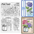 GLOBLELAND Hydrangeas Background Postcard Clear Stamps by GLOBLELAND
