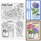 GLOBLELAND Hydrangeas Background Postcard Clear Stamps by GLOBLELAND