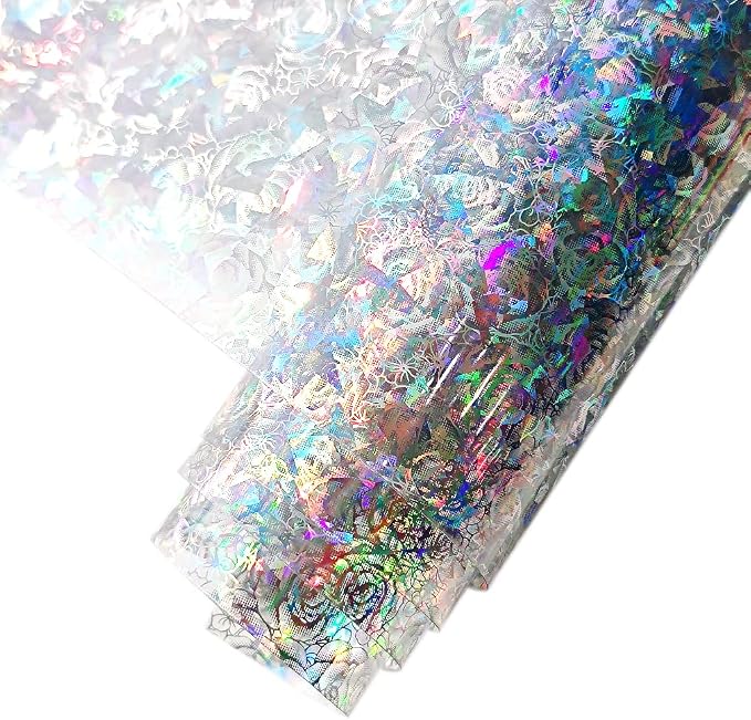 HYANG Transparent Rose PVC Super Clear Holographic Vinyl Faux Leather Sheets 1 by HYANGHAVEPUPVCALLLEATHER
