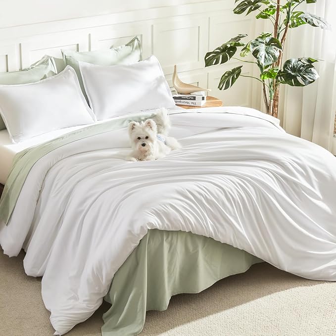 Litanika White Comforter King Size, 3 Pieces Lightweight Solid Bedding by Litanika