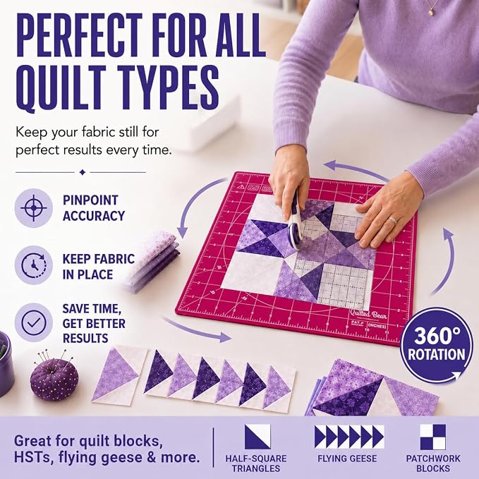 The Quilted Bear Rotating Cutting Mat 12" x 12" - Image 7