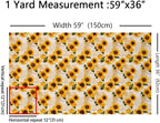 Sunflower Upholstery Fabric for Chairs, Vintage Style Blossom Flowers Outdoor - Image 2