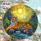 3D Effect Printed Tiger Christmas Acrylic Ornament, Majestic Tiger Ornaments - Image 2