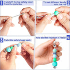 50 PCS Blank Beadable Keychain Bars, Metal DIY Bead Keychain Key Chain Making - Image 4