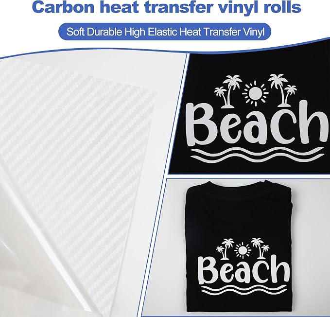 guangyintong Heat Transfer Vinyl Carbon White HTV Rolls, HTV Vinyl - Image 6