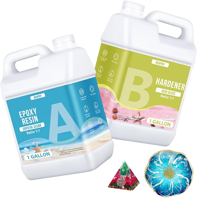 OcePor Epoxy Resin-2 Gallon, Crystal Clear Epoxy Resin Kit, No Yellowing No by OcePor