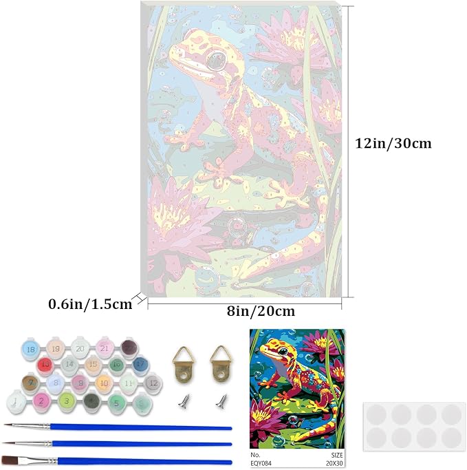 Lxmsja Colorful Gecko Paint by Numbers Kit - Image 4