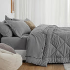 Love's cabin Twin XL Comforter Set Grey, 5 Pieces Twin XL Bed in a Bag - Image 3