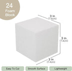 Crafare 2x2x2 Inch Foam Square Blocks 24Pack Mini Square Cubes - Image 2