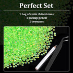 5000pcs 3mm Resin Rhinestones Bulk, Fluorescent Green AB Flatback Round Jelly - Image 4