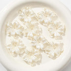 40pcs Flower Shape Beads White Pearl Flower Beads Color Lily Beads - Image 4
