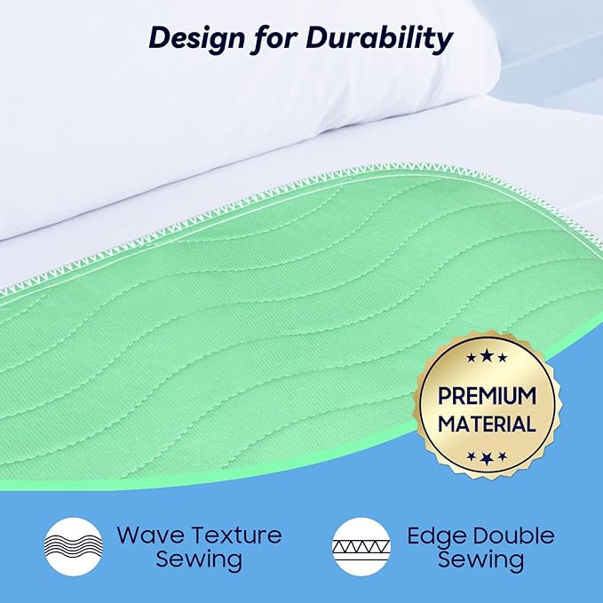 4 Pack 24” x 24” Extra Heavy Absorbency Washable Underpads, Waterproof Nursing - Image 5