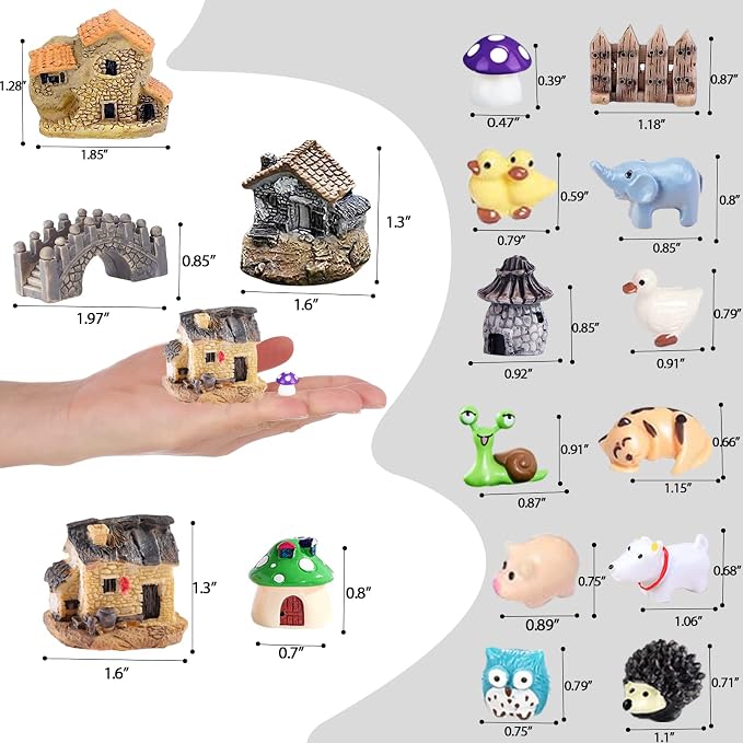 105 Miniature Fairy Garden Accessories, Fairy Garden Kit, Fairy Garden Animals - Image 6