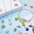 60pcs Alloy Ocean Starfish Seashell Conch Charms Colorful Enamel Ocean Life Sea - Image 4