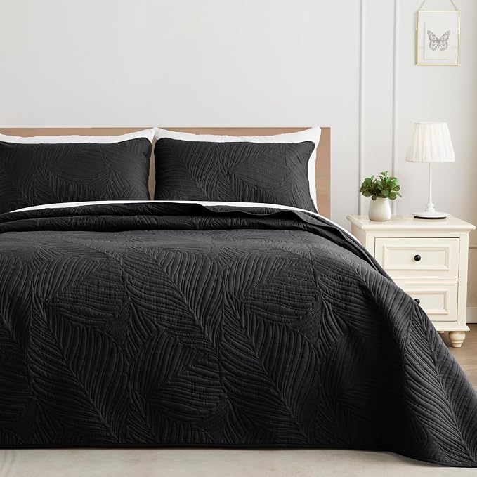 Exclusivo Mezcla Queen Quilt Bedding Set, Lightweight Black Quilts Queen Full - Image 7
