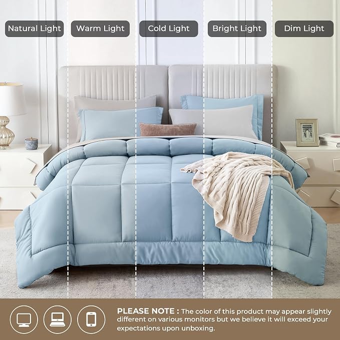 Sasttie King Size Comforter Set, 7 Pieces Bed in a Bag King, Complete Bedding - Image 8
