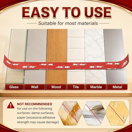 Double Sided Tape Heavy Duty 10FT, Very Sticky Adhesive Mounting Tape, Works - Image 4