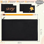 ZeeDix Canvas Zipper Pouch Bulk – 8.3 x 5 Inches Cotton Canvas Pouches - Image 2