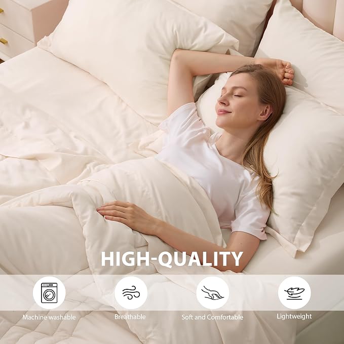 Queen Comforter Set Beige - Image 4
