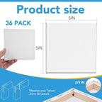 ESRICH Small Canvas Pack of 36, 5x5In Blank Canvases - Image 2