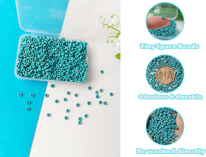 Natural Turquoise Seed Beads 4mm 1400pcs Small Stone Abacus Loose Rondelle - Image 2