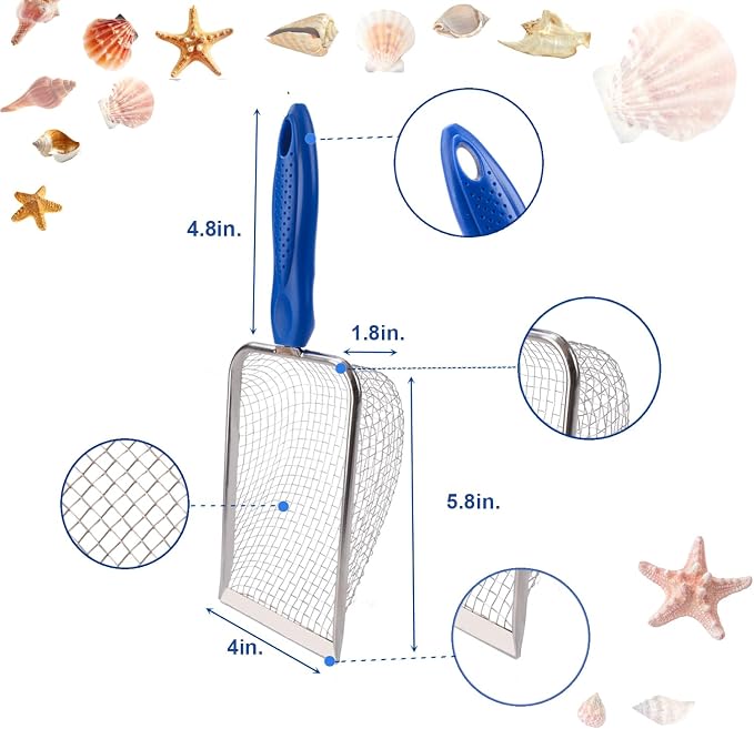 MUYIZI Beach Mesh Shovel with Mesh Shell Bags, Kids Filter Sand Scooper - Image 3