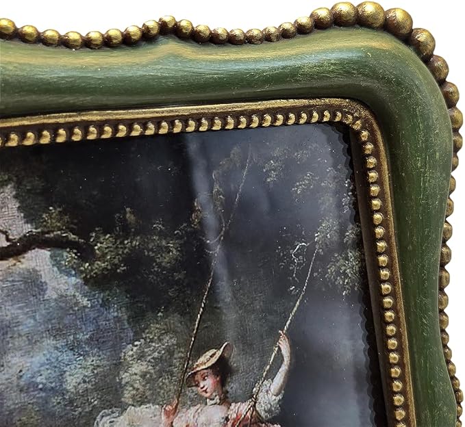 4x6 Vintage Picture Frame, Antique Green Ornate Photo Frame, - Image 7