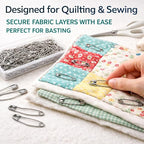 250 PCS 1.5 Inch Curved Safety Pins, Stainless Steel Quilting Pins | Curved - Image 2