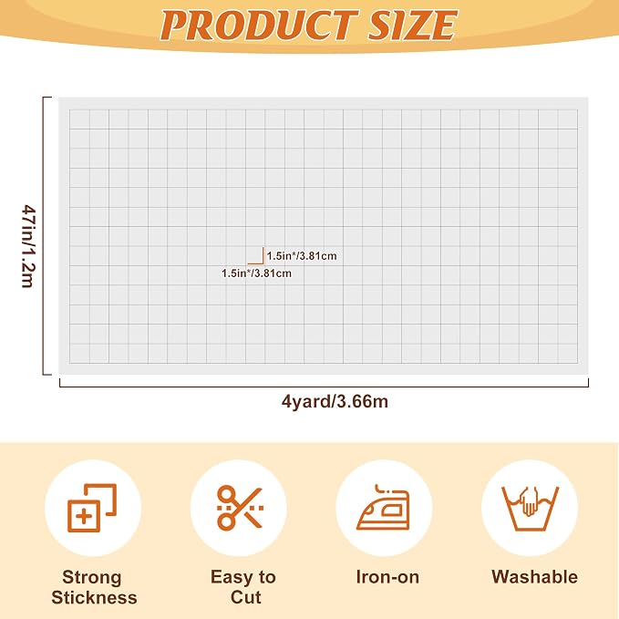 Fusible Interfacing with 1.5 x 1.5 Inches Grid - Image 2