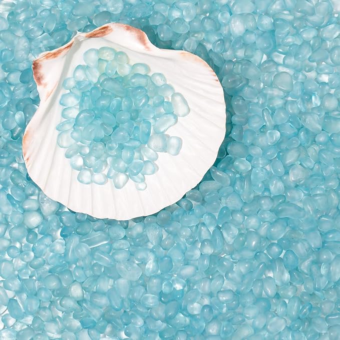 QEQEKAKA Sea Glass Stones for Crafts About 0.5LB Glass Pebbles Gemstones Bulk - Image 5